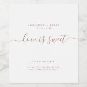 シンプル白エレガント白とバラ金ゴールド結婚の ワインラベル (シングルラベル)