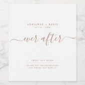 シンプル白エレガント白とバラ金ゴールド結婚の ワインラベル (シングルラベル)