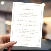 シンプル白エレガント白と金ゴールド縁どイスラム結婚ズ 招待状