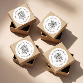 シンプル白エレガント紅花事業 ラウンドシール