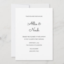 シンプル白エレガント結婚式招待状 招待状