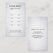 シンプル白エレガント美しいアポイントメントカード 予約カード (正面/裏面)