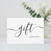 シンプル白エレガント美しいサロンモダンギフトカード (スタンド正面)