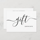 シンプル白エレガント美しいサロンモダンギフトカード (正面/裏面)
