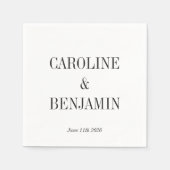 シンプル白エレガント背景カスタムウェディング スタンダードカクテルナプキン (正面)