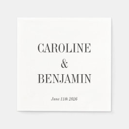 シンプル白エレガント背景カスタムウェディング スタンダードカクテルナプキン