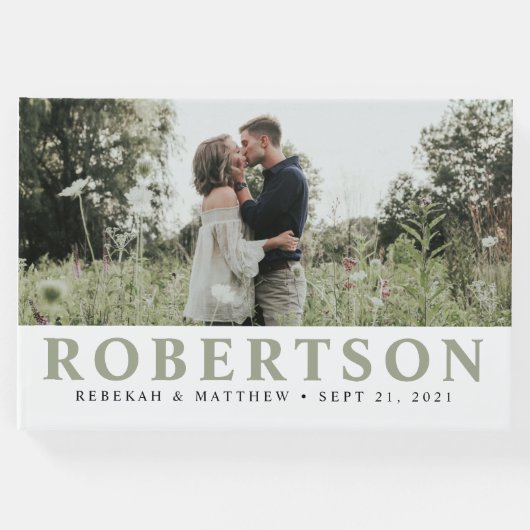 シンプル白エレガント色 |フォトゲストブック ゲストブック (正面)