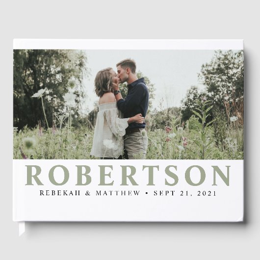 シンプル白エレガント色 |フォトゲストブック ゲストブック (正面)