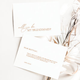 シンプル白エレガント花嫁プロポーザル・カード 招待状