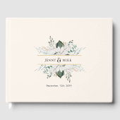 シンプル白エレガント花結婚の ゲストブック (正面)