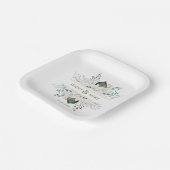 シンプル白エレガント花 ペーパープレート (傾斜あり)