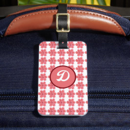 シンプル白エレガント褐色モノグラムパーソナライズされた ラゲッジタグ