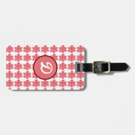 シンプル白エレガント褐色モノグラムパーソナライズされた ラゲッジタグ