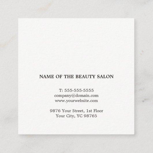 シンプル白エレガント赤美しいアポイントメントカード 予約カード (裏面)