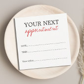 シンプル白エレガント赤美しいアポイントメントカード 予約カード