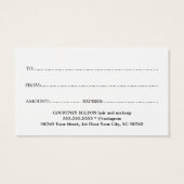 シンプル白エレガント赤美しいギフトカード (裏面)