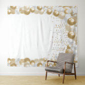 シンプル白エレガント金ゴールドバルーンアーチタペストリー タペストリー (インサイチュ(横))