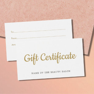 シンプル白エレガント金ゴールドフェイク美しいギフトカード