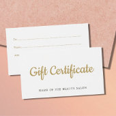 シンプル白エレガント金ゴールドフェイク美しいギフトカード