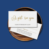 シンプル白エレガント金ゴールドフェイク美しいギフトカード