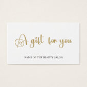 シンプル白エレガント金ゴールドフェイク美しいギフトカード (正面)