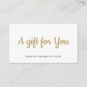 シンプル白エレガント金ゴールドフェイク美しいギフトカード アドバイスカード (正面)