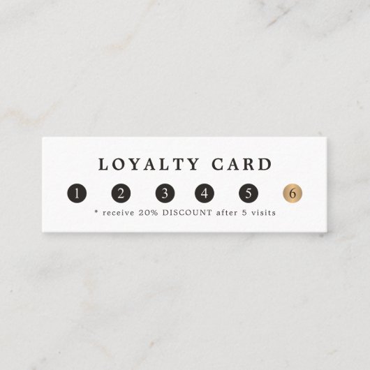 シンプル白エレガント金ゴールドフェイク美しいロイヤリティ ロイヤリティカード (正面)