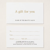 シンプル白エレガント金ゴールドフェイク美しい (正面&裏面)