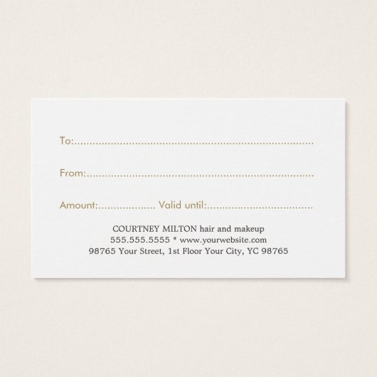 シンプル白エレガント金ゴールドフェイク美しい (裏面)