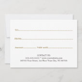 シンプル白エレガント金ゴールドフェイク美しい (裏面)