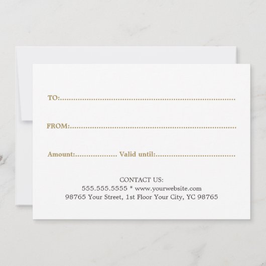 シンプル白エレガント金ゴールドフェイク美しい (裏面)