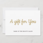 シンプル白エレガント金ゴールドフェイク美しい (正面)