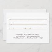 シンプル白エレガント金ゴールドフェイク美しい (裏面)