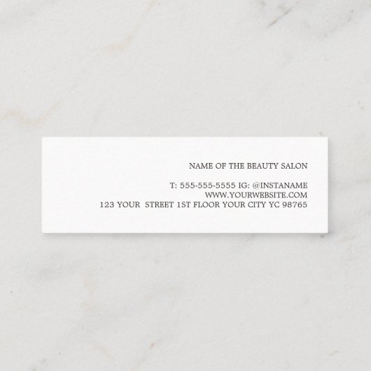 シンプル白エレガント金ゴールドフェイク美しい ロイヤリティカード (裏面)