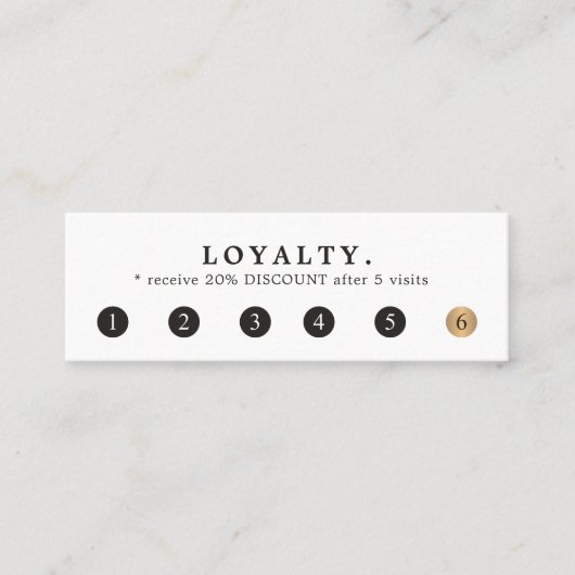 シンプル白エレガント金ゴールドフェイク美しい ロイヤリティカード (正面)