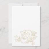 シンプル白エレガント金ゴールドフローラありがとう 招待状 (裏面)