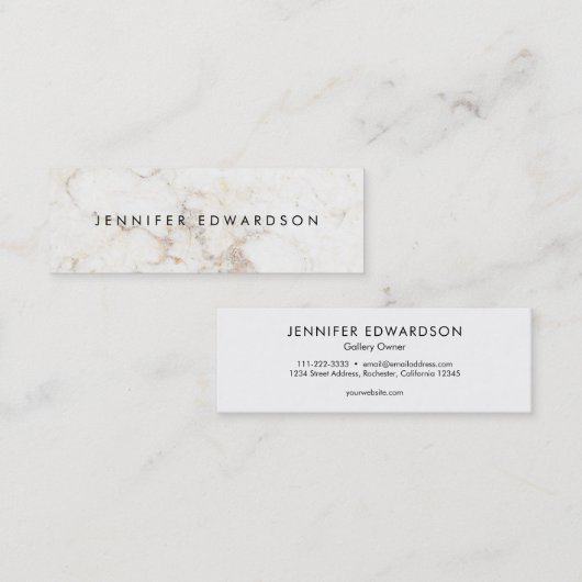 シンプル白エレガント金ゴールドプロフェッショナル スキニー名刺 (正面/裏面)