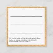 シンプル白エレガント金ゴールドヘアアポイントメント 予約カード (裏面)