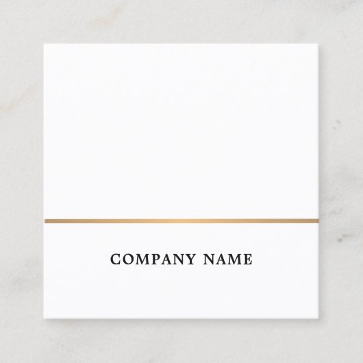 シンプル白エレガント金ゴールドラフェイクインコンサルタント スクエア名刺 (正面)