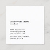 シンプル白エレガント金ゴールドラフェイクインコンサルタント スクエア名刺 (裏面)