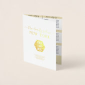 シンプル白エレガント金ゴールドロゴサロン価格表 箔カード (正面)