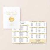 シンプル白エレガント金ゴールドロゴサロン価格表 箔カード (ディスプレー)