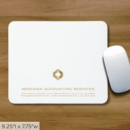 シンプル白エレガント金ゴールドロゴ マウスパッド