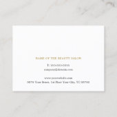 シンプル白エレガント金ゴールド美しいアポイントメントカード 予約カード (裏面)