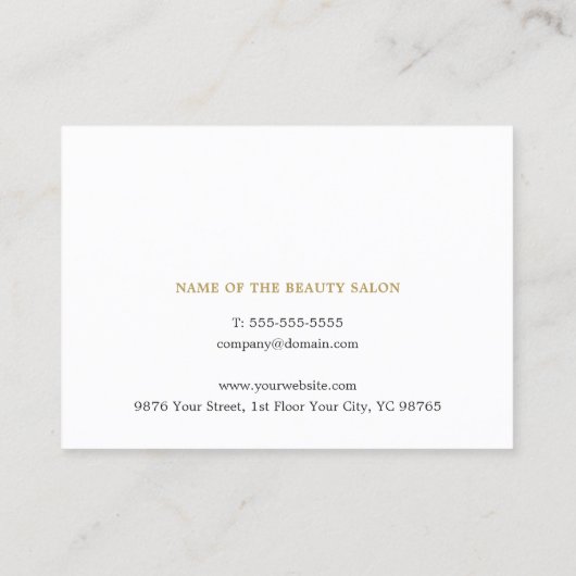 シンプル白エレガント金ゴールド美しいアポイントメントカード 予約カード (裏面)