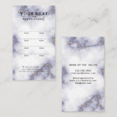 シンプル白エレガント金ゴールド美しいアポイントメントカード 予約カード (正面/裏面)