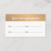 シンプル白エレガント金ゴールド美しいアポイントメントカード 予約カード (正面)