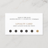 シンプル白エレガント金ゴールド美しいサロン ロイヤリティカード (裏面)