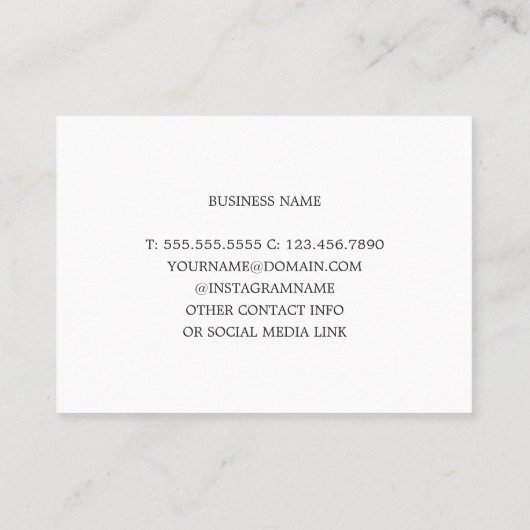 シンプル白エレガント金ゴールド美しいサロン 予約カード (裏面)