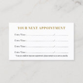 シンプル白エレガント金ゴールド美しい 予約カード (正面)